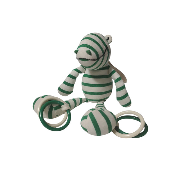 Little JellyCat Alligator Green White Stripes Crocodile 11" Baby Plush - Picture 1 of 12